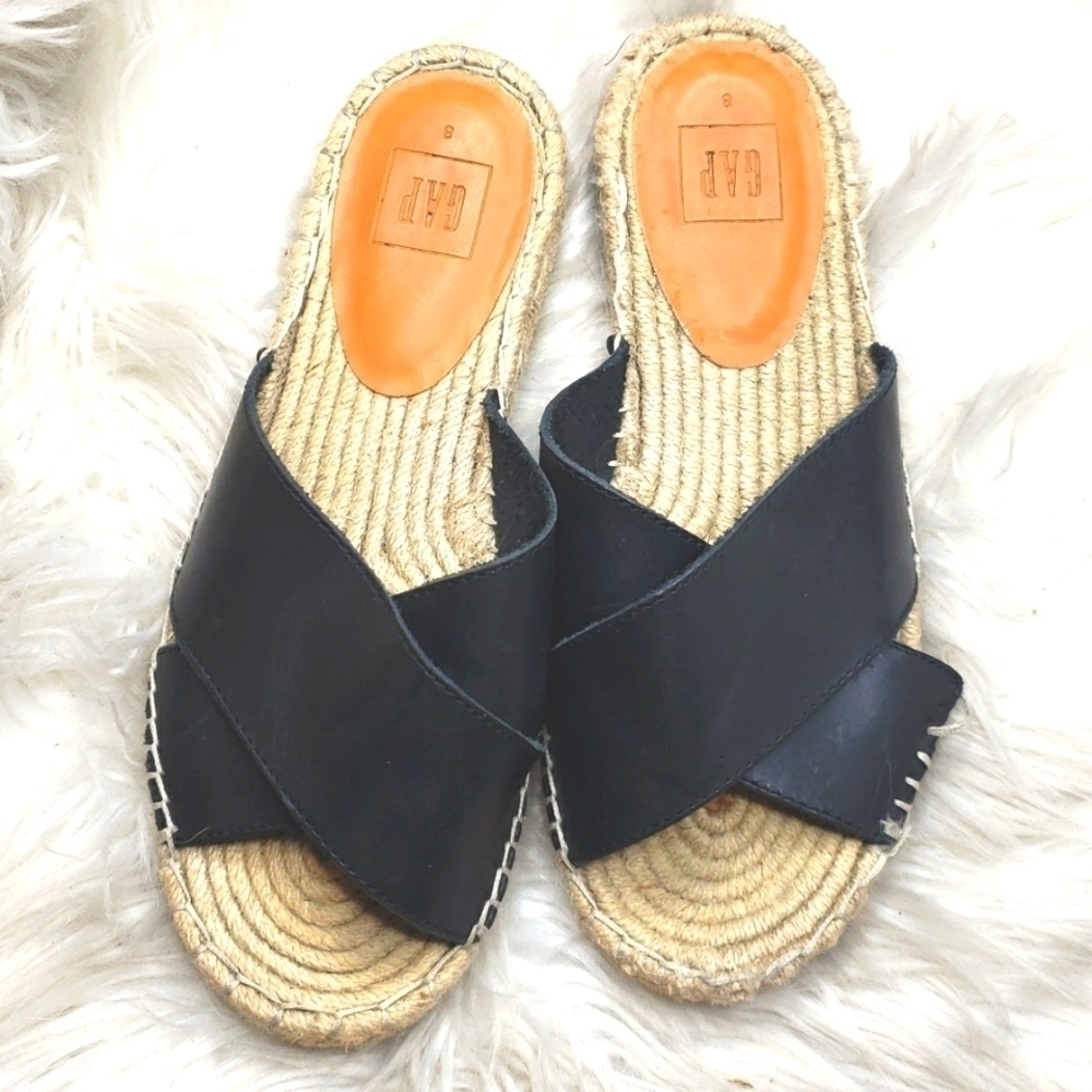 Gap espadrille criss cross sandals true black 8
